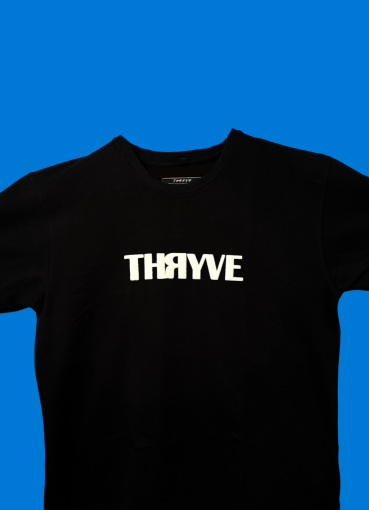 Ashflare Blue Dragonfly T-Shirt by Thryve – Minimalist Black Tee with Bold Back Print