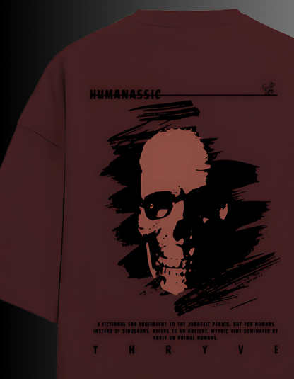 Edgy Oversized Skull Graphic T-Shirt – THRYVE Humanassic Edition | 40% Off
