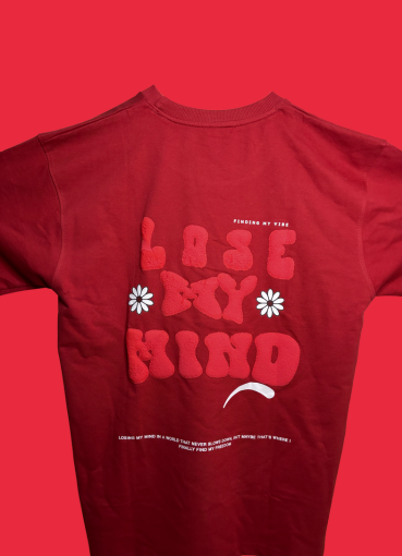 Poppy Red 2.0 "Lose My Mind" Oversized T-Shirt – Bold Streetwear with Graphic Print