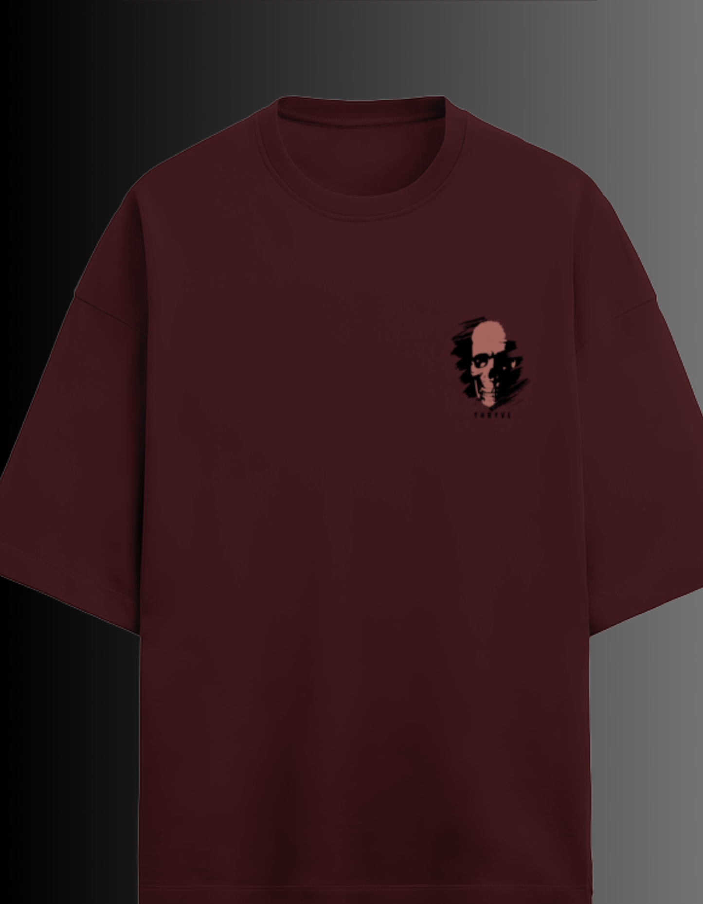 Edgy Oversized Skull Graphic T-Shirt – THRYVE Humanassic Edition | 40% Off