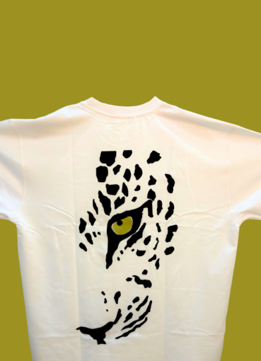 Predator Gaze White T-Shirt – Fierce Leopard Eye Graphic | Thryve Streetwear